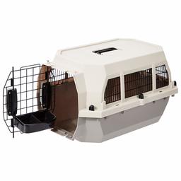 AmazonBasics Pet Carrier Kennel With Metal Wire Ventilation, 23-Inch, Travel Kit Inside