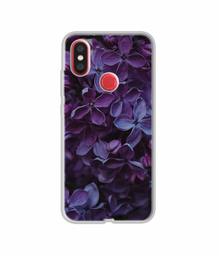 Amazon Brand - Solimo Designer Purple Flowers UV Printed Soft Back Case Mobile Cover for Mi A2