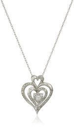 10k White Gold Diamond Heart Pendant Necklace (1/4 cttw, I-J Color, I2-I3 Clarity), 18