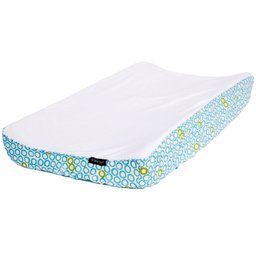 Ah Goo Baby Changing Pad Cover, White Blue Circles