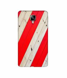 Amazon Brand - Solimo Designer Red and Cream Color Wood 3D Printed Hard Back Case Mobile Cover for OnePlus 3 / OnePlus 3T