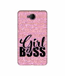 Amazon Brand - Solimo Designer Girl Boss On Pink Sparkle 3D Printed Hard Back Case Mobile Cover for Microsoft Lumia 650