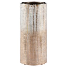 Amazon Brand – Rivet Rustic Stoneware Indoor Outdoor Flower Plant Home Decor Cylinder Vase, 9