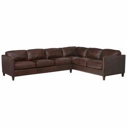 Amazon Brand – Stone & Beam Andover Leather Left-Facing L-Shaped Sectional, 124