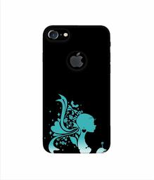 Amazon Brand - Solimo Designer Lady Vector N 3D Printed Hard Back Case Mobile Cover for Apple iPhone 7 (with Logo Cut)