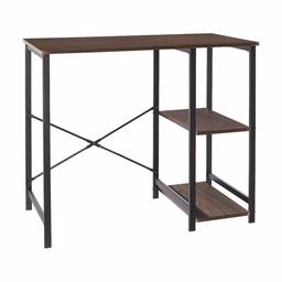 AmazonBasics Classic, Home Office Computer Desk With Shelves, Espresso