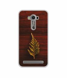 Amazon Brand - Solimo Designer Leaf on Wood UV Printed Soft Back Case Mobile Cover for Asus Zenfone 2 Laser ZE550KL