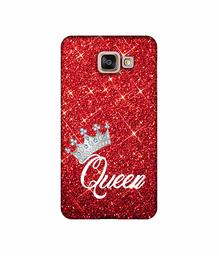 Amazon Brand - Solimo Designer Queen On Red Glitter UV Printed Soft Back Case Mobile Cover for Samsung Galaxy A7 (2016)