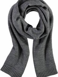 HIKARO Plain Scarf for Women & Men - Stylish Monochrome Scarf Perfect for Autumn & Winter - 25 x 180 cm Scarf with Plain Colours Design -  Mid grey