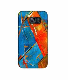 Amazon Brand - Solimo Designer Sky Blue and Orange Canvas 3D Printed Hard Back Case Mobile Cover for Samsung Galaxy S7 Edge