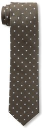 Franklin Tailored Men's Two Color Dot Silk Tie, Brown