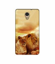 Amazon Brand - Solimo Designer Lion with Lioness 3D Printed Hard Back Case Mobile Cover for Lenovo P2