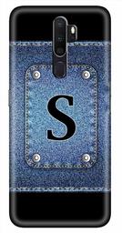 Amazon Brand - Solimo Designer Button Jeans Alphabet-S 3D Printed Hard Back Case Mobile Cover for Oppo A9 (2020)