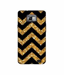 Amazon Brand - Solimo Designer Golden Zik Zak Pattern 3D Printed Hard Back Case Mobile Cover for Samsung Galaxy S2