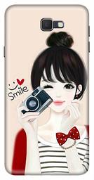 Amazon Brand - Solimo Designer Girl Smile Design 3D Printed Hard Back Case Mobile Cover for Samsung Galaxy J7 Prime