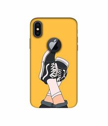 Amazon Brand - Solimo Designer Boy Shoes Pattern 3D Printed Hard Back Case Mobile Cover for Apple iPhone X (Logo Cut)