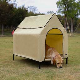 AmazonBasics Elevated Portable Pet House - Medium, Khaki