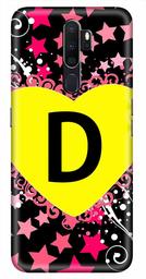 Amazon Brand - Solimo Designer Heart Pattern Alphabet-D 3D Printed Hard Back Case Mobile Cover for Oppo A5 (2020)