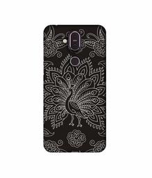 Amazon Brand - Solimo Designer White Peacock Rangoli 3D Printed Hard Back Case Mobile Cover for Nokia 8.1