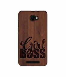 Amazon Brand - Solimo Designer Girl Boss On Wood UV Printed Soft Back Case Mobile Cover for Karbonn K9 Viraat