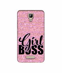 Amazon Brand - Solimo Designer Girl Boss On Pink Sparkle UV Printed Soft Back Case Mobile Cover for Gionee P7