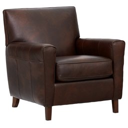 Amazon Brand – Rivet Lawson Mid-Century Modern Angled Leather Arm Chair, 33