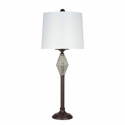 Amazon Brand – Ravenna Home Contemporary Metal Table Lamp with Mercury Glass Accent, LED Bulb Included, 28.5