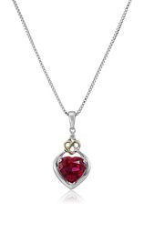 Amazon Collection Mujer 925 14k oro amarillo y plata esterlina heart-shape^round-shape I-J diamante rubí