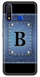 Amazon Brand - Solimo Designer Button Jeans Alphabet-B 3D Printed Hard Back Case Mobile Cover for Vivo Y19 / Vivo U20