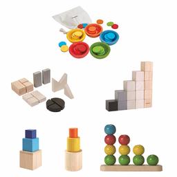 AmazonBasics Mathematic Case Pack, Nesting Boxes, Nesting Cylinders, Fraction Blocks, Sort & Count, Cubes, Sort & Count Cups, 18 Months+