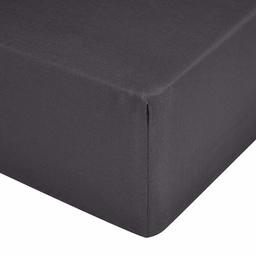 AmazonBasics 200-Thread-Count Polycotton Fitted Sheet, 140 x 200 x 30 cm, Black