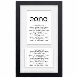 Eono by Amazon – 20 x 35 cm bildram för 2 bilder av massivt trä med högupplöst glas för bildformat 10 x 15 cm och 13 x 18 cm med passepartout eller 20 x 35 cm vägghängande kollagenram svart