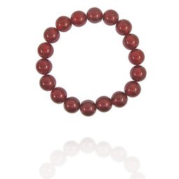 12mm Round Red Agate Bead Bracelet, 8