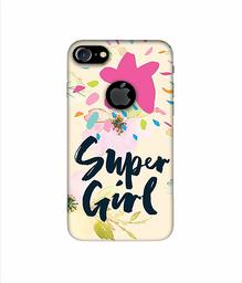 Amazon Brand - Solimo Designer Super Girl 3D Printed Hard Back Case Mobile Cover for Apple iPhone 7 (with Logo Cut)