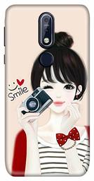 Amazon Brand - Solimo Designer Girl Design 3D Printed Hard Back Case Mobile Cover for Nokia 7.1