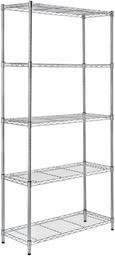 AmazonBasics 5-Shelf Shelving Unit - Chrome (Certified Refurbished)