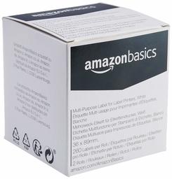 AmazonBasics - Multi-Purpose Labels for Label Printers, White, 36 mm x 89 mm, 260 Labels per roll, 2 Rolls