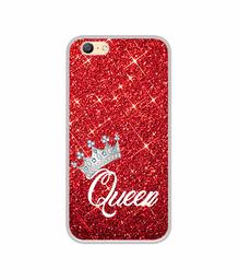 Amazon Brand - Solimo Designer Queen On Red Glitter UV Printed Soft Back Case Mobile Cover for Oppo A57