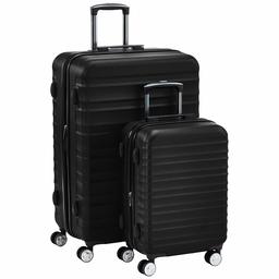 Amazon Basic Suitcase Carrying Case with Expandable Capacity and Built-in TSA Lock, Premium Hard Side - black