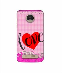 Amazon Brand - Solimo Designer Love Print On Cloth Pattern 3D Printed Hard Back Case Mobile Cover for Motorola Moto Z Play