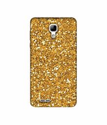 Amazon Brand - Solimo Designer Golden Sparkle UV Printed Soft Back Case Mobile Cover for Micromax Bolt Selfie Q424