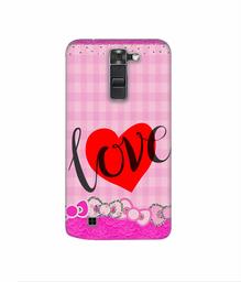 Amazon Brand - Solimo Designer Love Print On Cloth Pattern 3D Printed Hard Back Case Mobile Cover for LG K7