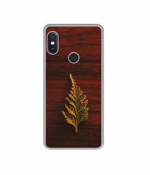 Amazon Brand - Solimo Designer Leaf on Wood UV Printed Soft Back Case Mobile Cover for Mi Redmi Note 5 Pro