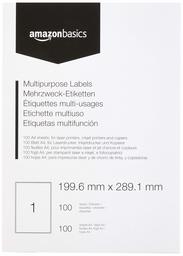 AmazonBasics Multifunctionele adressticker 100 etiketten. 199.6mm x 289.1mm