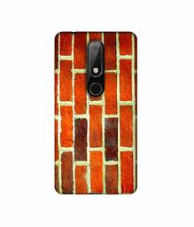 Amazon Brand - Solimo Designer Brick Texture 3D Printed Hard Back Case Mobile Cover for Nokia 6.1 Plus