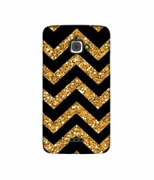 Amazon Brand - Solimo Designer Golden Zik Zak Pattern 3D Printed Hard Back Case Mobile Cover for InFocus M350