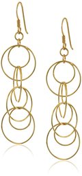 Sterling Silver Circle Link Drop Earrings, 2.16