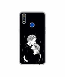 Amazon Brand - Solimo Designer Couples Standing in Rain UV Printed Soft Back Case Mobile Cover for Realme 3 Pro