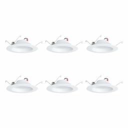 AmazonCommercial 75 Watt Equivalent, 5/6-Inch Recessed Downlight, Dimmable, Round LED Light Bulb | Warm White, 6-Pack