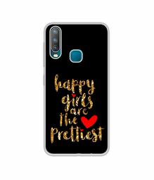 Amazon Brand - Solimo Designer Happy Girls are The Prettiest UV Printed Soft Back Case Mobile Cover for Vivo U10